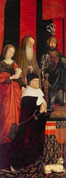 Triptychon von Moses und dem brennenden Dornbusch, linkes Panel zeigt Rene I d